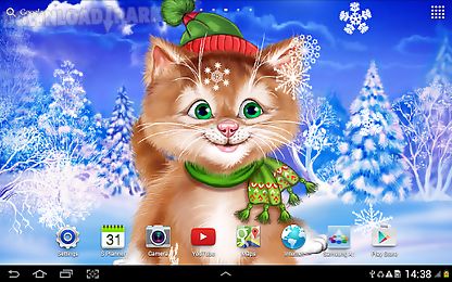 Winter cat live wallpaper Android Animiert Hintergrundbild Kostenlose