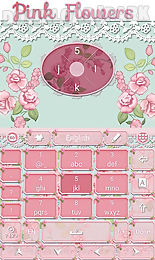 pink flowers go keyboard theme