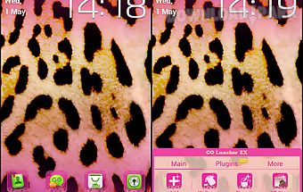 Pink leopard go launcher theme