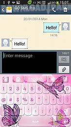 pink butterflies keyboard