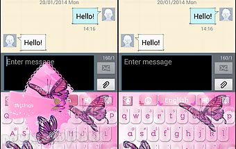 Pink butterflies keyboard