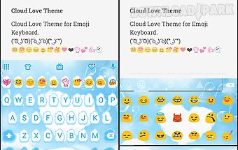 Cloud love emoji keyboard skin