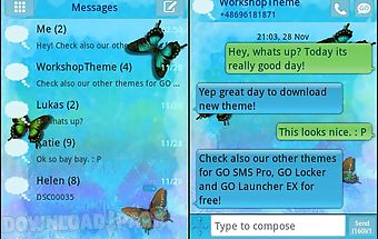 Blue butterfly theme go sms