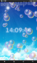 bubbles & clock live wallpaper