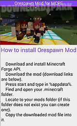 orespawn mod for mcpe