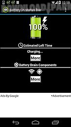 battery in status bar