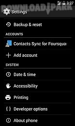 contacts sync for foursquare