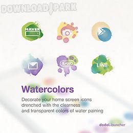 watercolor line launcher theme