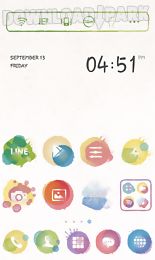 watercolor line launcher theme