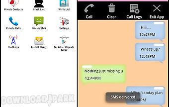 Hide sms text contact call log