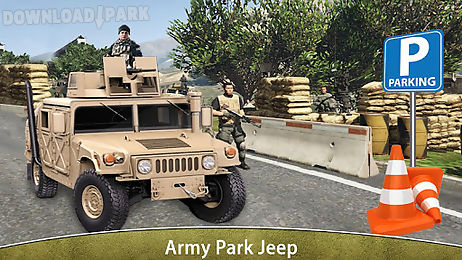military jeep parking driving