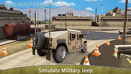 military jeep parking driving