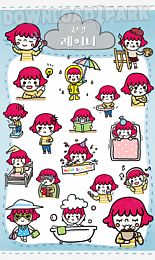 cute girl rainy sticker pack