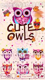 cute owls emoji keyboard theme
