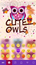 cute owls emoji keyboard theme