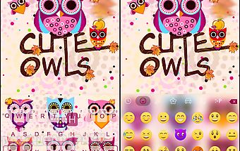 Cute owls emoji keyboard theme
