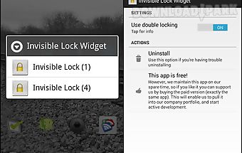 Invisible lock screen widget
