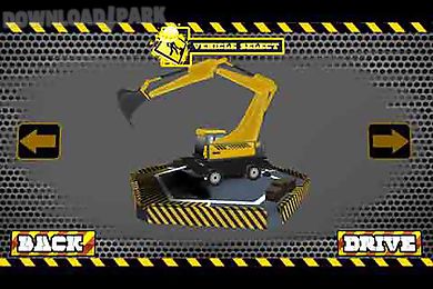excavator construction driving