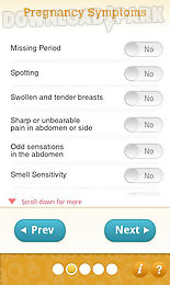 pregnancy test & symptom quiz