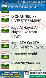 live tv pak and world channels