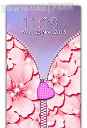 pink zipper lock screen