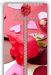 rose love zipper lock screen