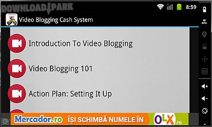 video blogging cash system