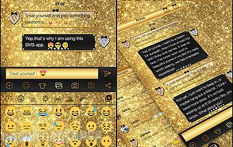 Gold glitter emoji keyboard