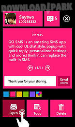 go sms pro wp8 popup themeex