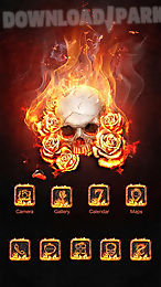 flame skull go launcher theme
