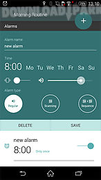 morning routine: alarm clock