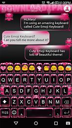pink neon emoji keyboard theme