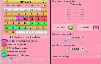 Menstrual ovulation calendar