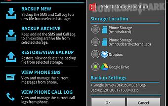 Sms & call log backup