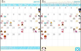 Cute calendar free Android App free download in Apk