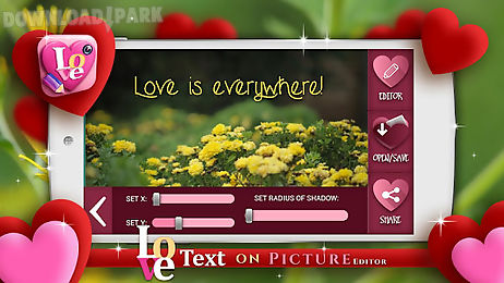 love text on picture editor