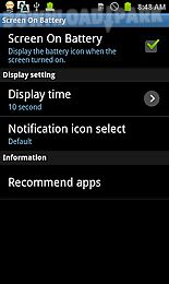 screen on battery (status bar)