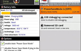 Power save mode toggle