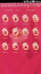 red flower cm launcher theme