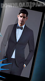 stylish man suit photo montage