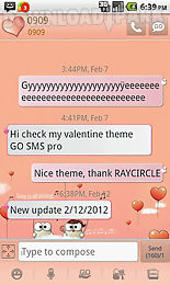 my valentine go sms theme