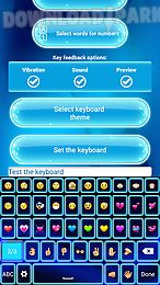 neon blue emoji keyboard