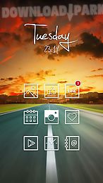 sunset line launcher theme