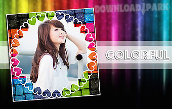 Colorful photo frame collage