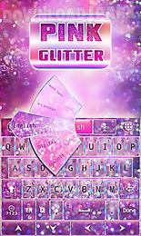 pink glitter go keyboard theme