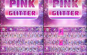 Pink glitter go keyboard theme