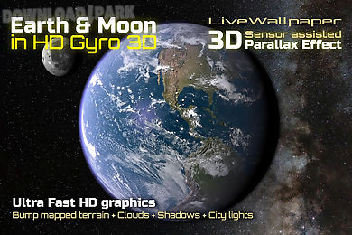 earth & moon in hd gyro 3d