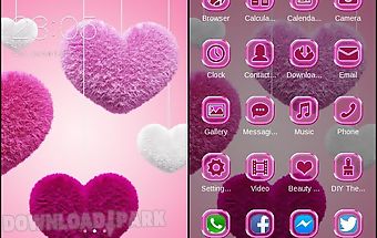Fluffy heart pink love theme