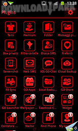 go sms theme dark red black