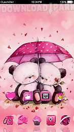 cute pink bear love theme